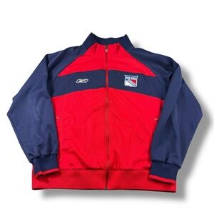 Reebok CCM NHL Center Ice Collection New York Rangers Full Zip Jacket Mens L EUC